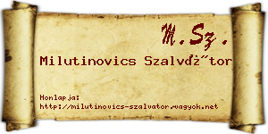 Milutinovics Szalvátor névjegykártya
